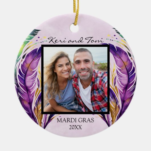 Mardi Gras Dated Foto Ornament (Vorne)