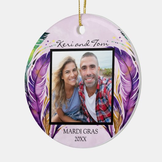 Mardi Gras Dated Foto Ornament (Links)
