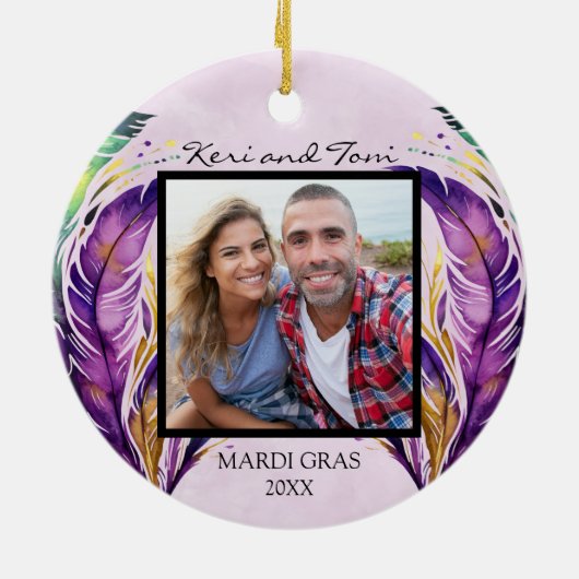 Mardi Gras Dated Foto Ornament (Hinten)