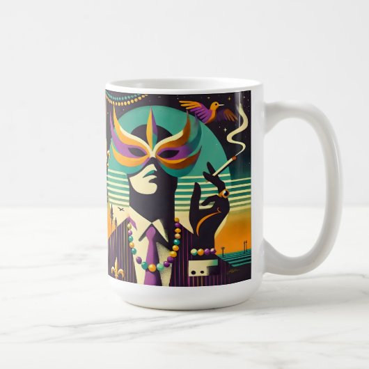 Mardi Gras Der rauchende Mann Kaffeetasse (Rechts)