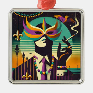 Mardi Gras Der rauchende Mann Ornament Aus Metall