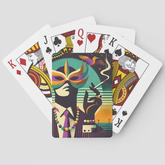 Mardi Gras Der rauchende Mann Spielkarten (Rückseite)