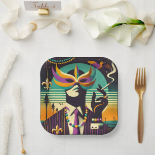 Mardi Gras der Raucher Pappteller
