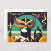 Mardi Gras der Raucher Postkarte (Vorne/Hinten)