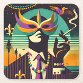 Mardi Gras der Raucher Rechteckiger Pappuntersetzer (Vorderseite)