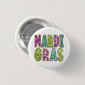 Mardi Gras Design Button (Vorne & Hinten)