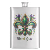 Mardi Gras Design Classic Stainless Steel Flask Flachmann (Vorderseite)