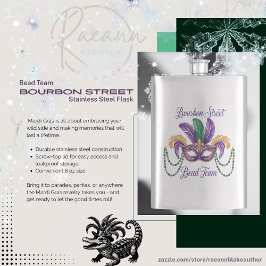 Mardi Gras Design Classic Stainless Steel Flask Flachmann