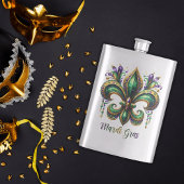 Mardi Gras Design Classic Stainless Steel Flask Flachmann