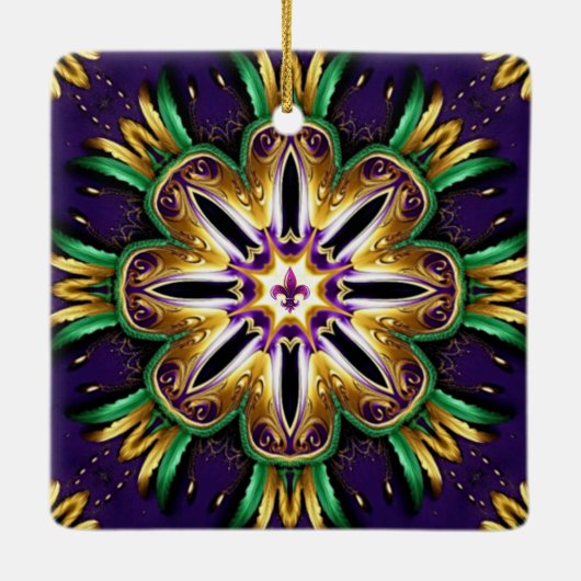 Mardi Gras Design Keramikornament (Rückseite)