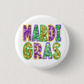 Mardi Gras Design Knopf Button (Vorderseite)