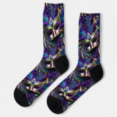 Mardi Gras Design Premium Crew Sock Socken (Linkes Detail)