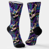 Mardi Gras Design Premium Crew Sock Socken (Gewinkelt)