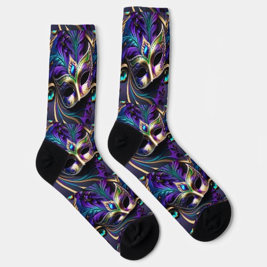 Mardi Gras Design Premium Crew Sock Socken (Rechts)
