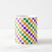 Mardi gras diagonales Schachbrettmuster Kaffeetasse (Mittel)