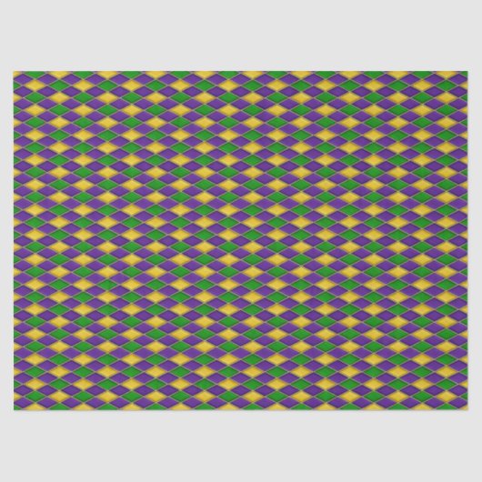 Mardi Gras Diamonds Harlequin Print Pattern Seidenpapier (Vorderseite)