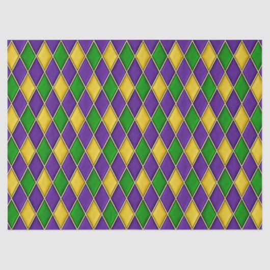 Mardi Gras Diamonds Harlequin Print Pattern Seidenpapier (Vorderseite)
