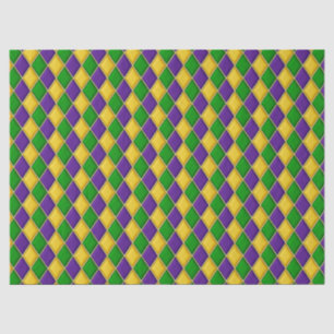 Mardi Gras Diamonds Harlequin Print Pattern Seidenpapier