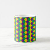 Mardi Gras Diamonds: Lebhaftes, festes Muster Kaffeetasse (Mittel)