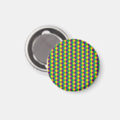 Mardi Gras Diamonds: Lebhaftes, festes Muster Magnet (Vorderseite/Rückseite)