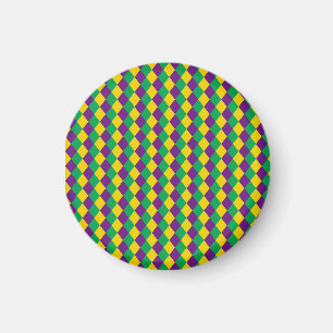 Mardi Gras Diamonds: Lebhaftes, festes Muster Magnet