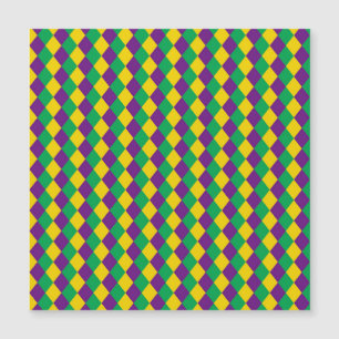 Mardi Gras Diamonds: Lebhaftes, festes Muster Magnetkarte