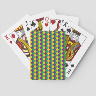 Mardi Gras Diamonds: Lebhaftes, festes Muster Spielkarten