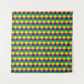 Mardi Gras Diamonds: Lebhaftes, festes Muster Wandteppich (Vorderseite (Horizontal))