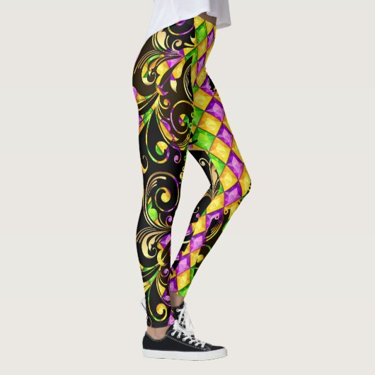Mardi Gras Diamonds Pop Fashion Leggings (Rechts)