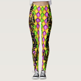 Mardi Gras Diamonds Pop Fashion Leggings