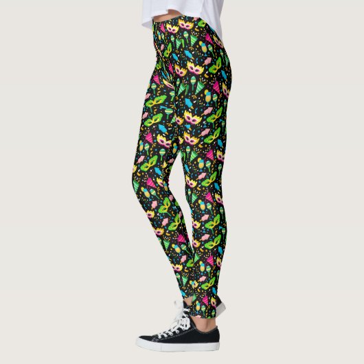 Mardi Gras Diamonds Pop Fashion Leggings (Links)