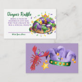 Mardi Gras Diaper Raffle Request Begleitkarte (Vorne/Hinten)