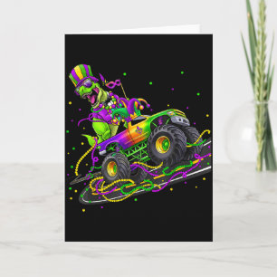 Mardi Gras Dinosaur Monster Truck Lustige Männer J Karte