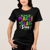 Mardi Gras Diva – Purple Mask Carnival Celebration Tri-Blend Shirt (Vorderseite)