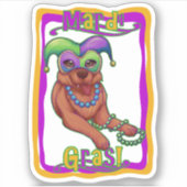 Mardi Gras Dog Aufkleber (Vorderseite)
