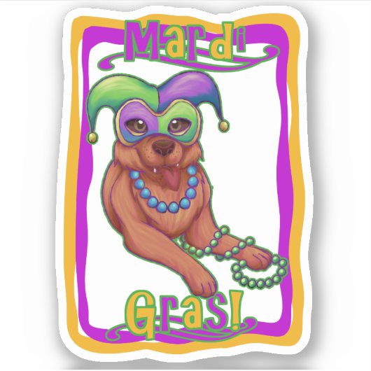Mardi Gras Dog Aufkleber (Vorderseite)