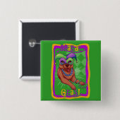 Mardi Gras Dog Button (Vorne & Hinten)