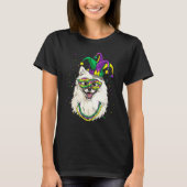 Mardi Gras Dog Carnival American Eskimo Jester Pet T-Shirt (Vorderseite)