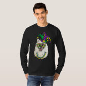 Mardi Gras Dog Carnival American Eskimo Jester Pet T-Shirt (Vorne ganz)