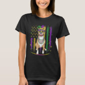 Mardi Gras Dog Carnival Pitbull Dog Jester Pet Pup T-Shirt (Vorderseite)