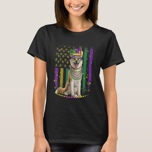 Mardi Gras Dog Carnival Shiba Inu Dog Jester Pet P T-Shirt (Vorderseite)