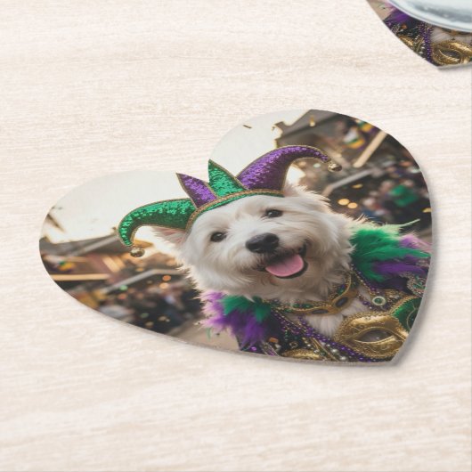 Mardi Gras Dog Jester Costume Untersetzer (angewinkelt)