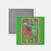 Mardi Gras Dog Magnet (Vorderseite/Rückseite)