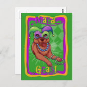Mardi Gras Dog Postkarte (Vorne/Hinten)