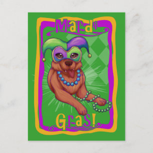 Mardi Gras Dog Postkarte