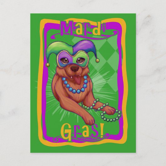 Mardi Gras Dog Postkarte (Vorderseite)
