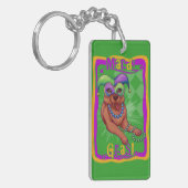 Mardi Gras Dog Schlüsselanhänger (Vorderseite links)