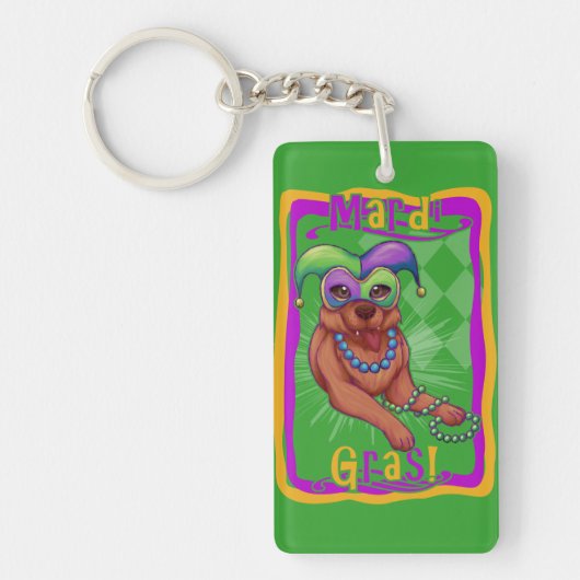 Mardi Gras Dog Schlüsselanhänger (Vorderseite)