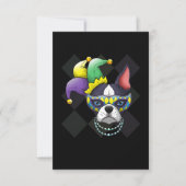 Mardi Gras Dog Shirt Funny Boston Terrier Lover RSVP Karte (Vorderseite)