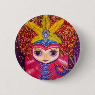 Mardi Gras Doll Button